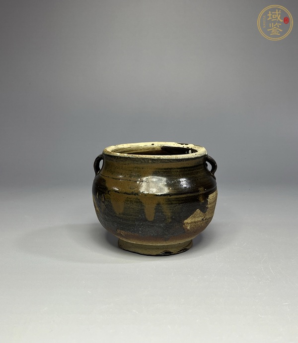 古玩磁州窯醬釉雙系罐真品鑒賞圖
