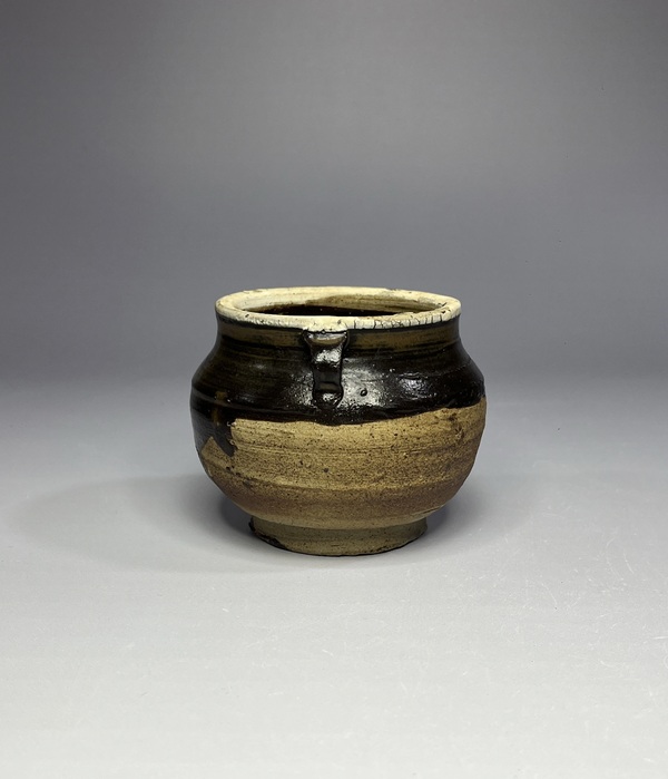 古玩陶瓷磁州窯醬釉雙系罐拍賣(mài)，當(dāng)前價(jià)格270元