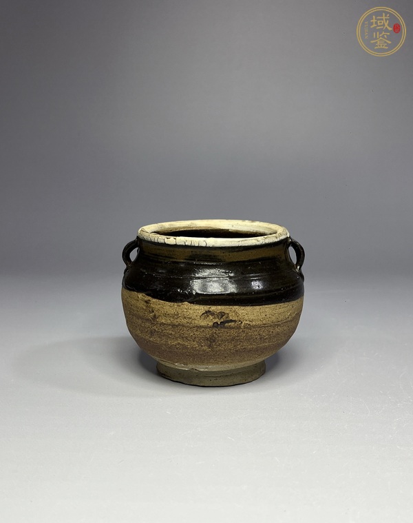 古玩陶瓷磁州窯醬釉雙系罐真品鑒賞圖