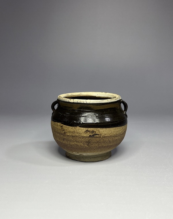 古玩陶瓷磁州窯醬釉雙系罐拍賣(mài)，當(dāng)前價(jià)格270元
