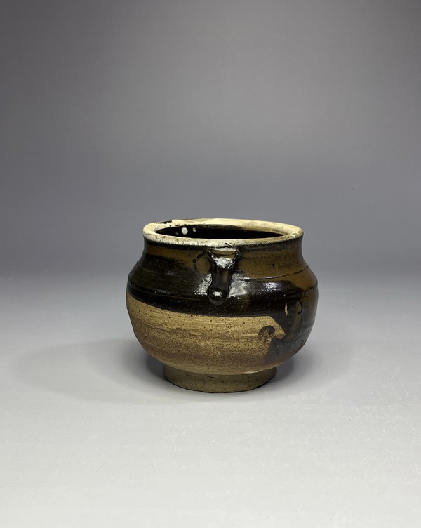 古玩陶瓷磁州窯醬釉雙系罐拍賣(mài)，當(dāng)前價(jià)格270元