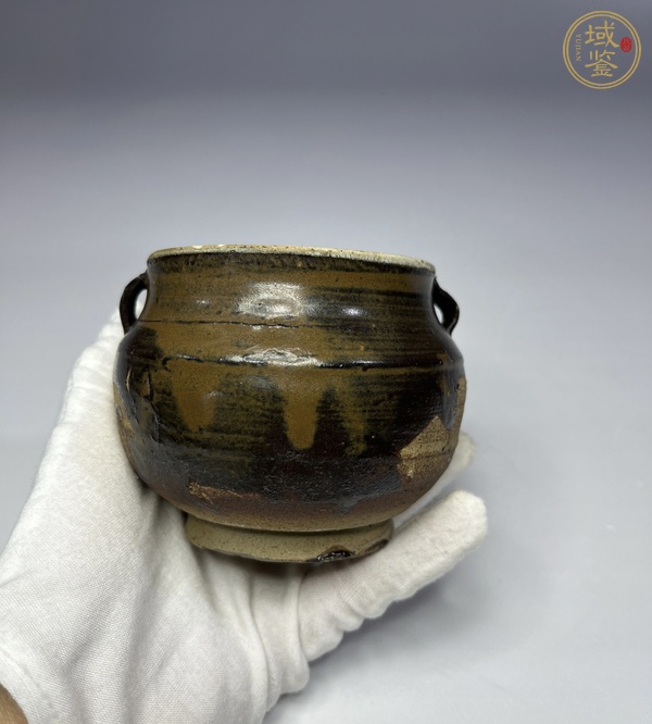 古玩陶瓷磁州窯醬釉雙系罐真品鑒賞圖