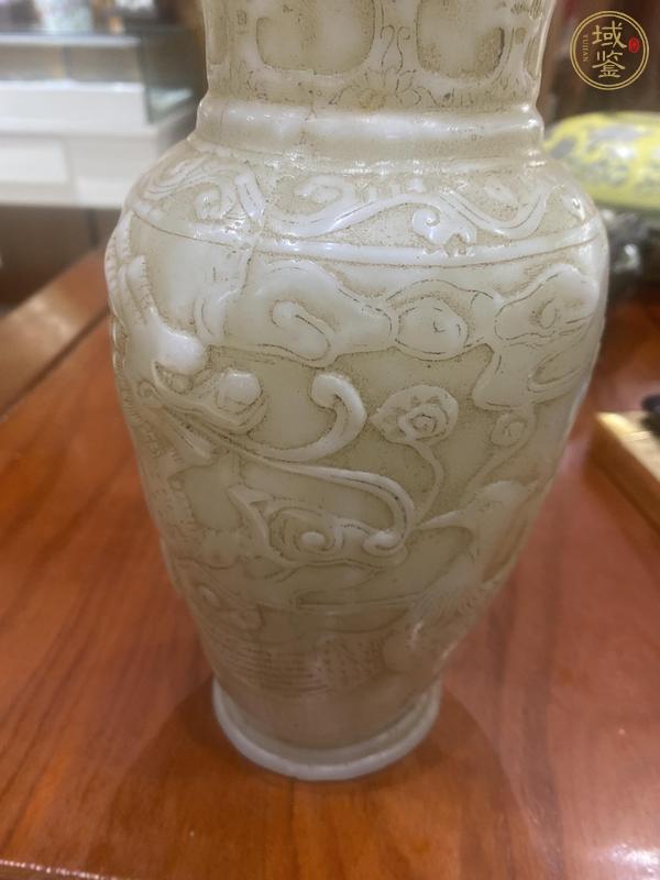 古玩玉器“阿富汗玉”雕“龍鳳紋瓶”真品鑒賞圖