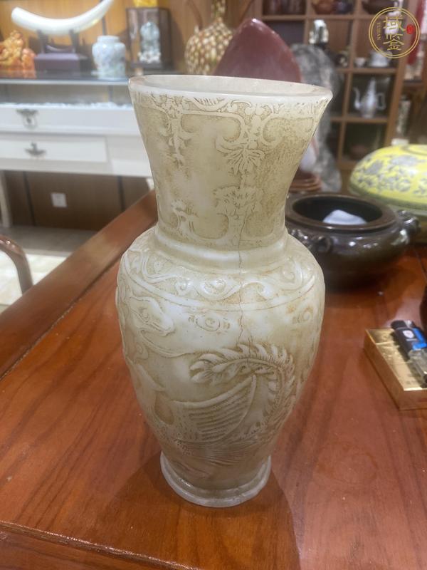 古玩玉器“阿富汗玉”雕“龍鳳紋瓶”真品鑒賞圖