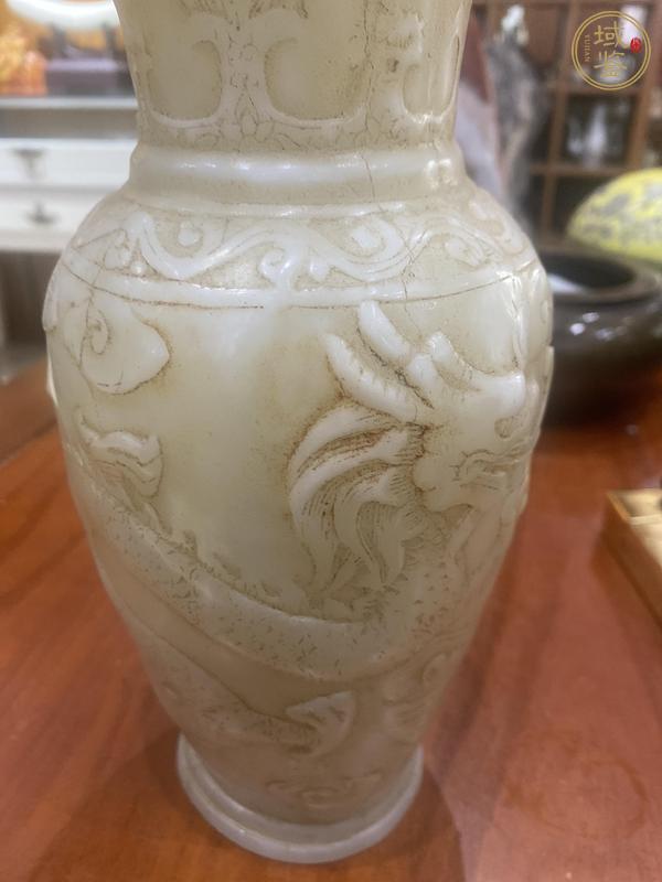 古玩玉器“阿富汗玉”雕“龍鳳紋瓶”真品鑒賞圖