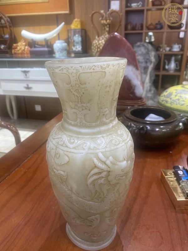 古玩玉器“阿富汗玉”雕“龍鳳紋瓶”真品鑒賞圖