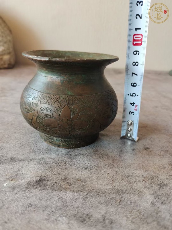 古玩銅器銅質刻花蘋果鐏真品鑒賞圖