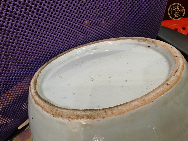 古玩陶瓷晚清豆青青花冬瓜罐真品鑒賞圖