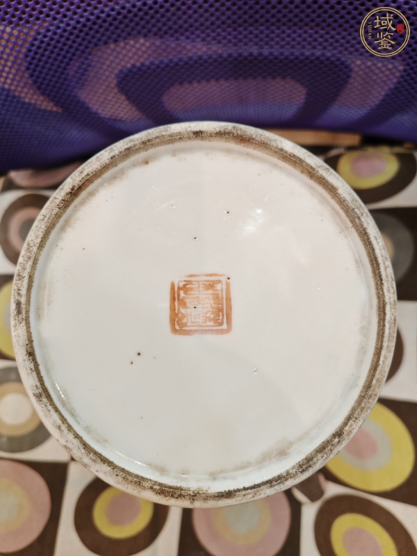 古玩陶瓷淺降彩人物故事紋帽筒（后加彩）真品鑒賞圖