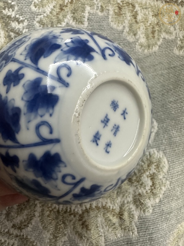 古玩陶瓷清光緒 青花臥足杯真品鑒賞圖