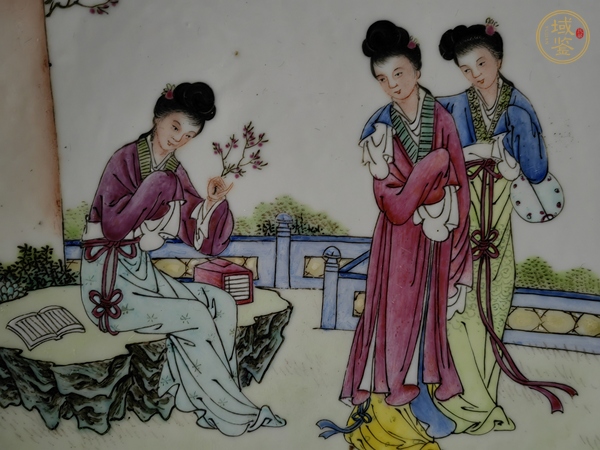 古玩陶瓷仕女紋粉彩真品鑒賞圖