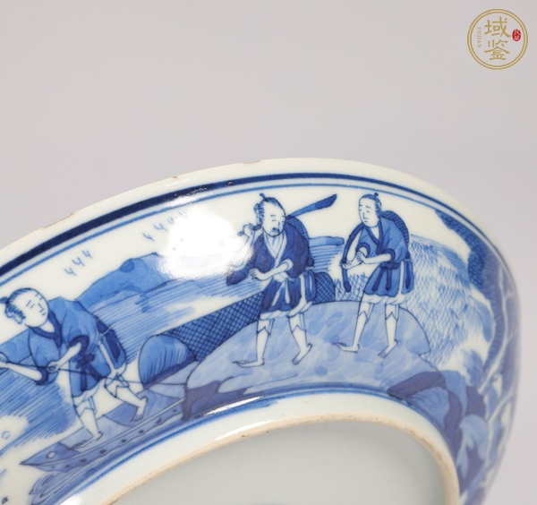 古玩陶瓷人物紋青花盤真品鑒賞圖
