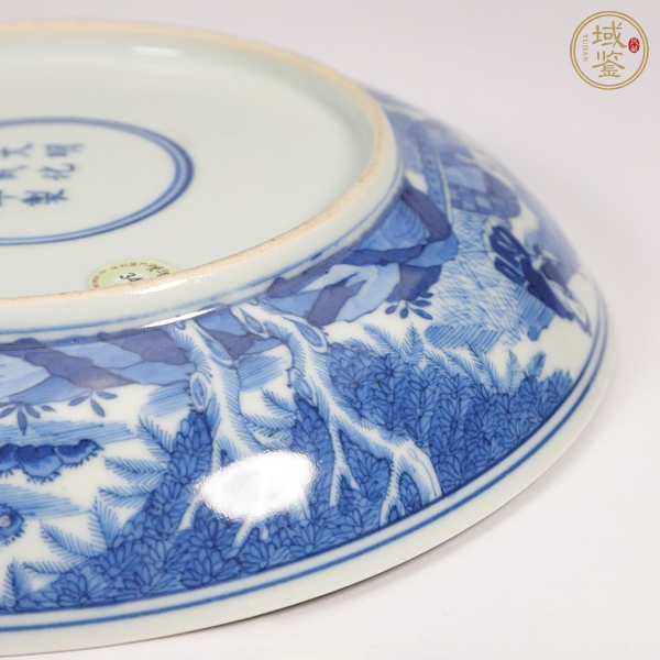 古玩陶瓷人物紋青花盤真品鑒賞圖