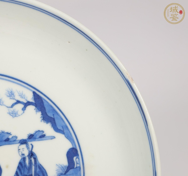古玩陶瓷人物紋青花盤真品鑒賞圖