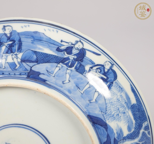 古玩陶瓷人物紋青花盤真品鑒賞圖