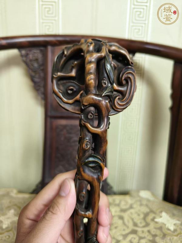 古玩雜項如意木雕真品鑒賞圖