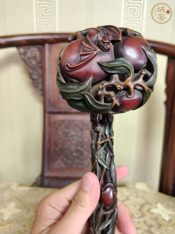 古玩雜項如意木雕真品鑒賞圖