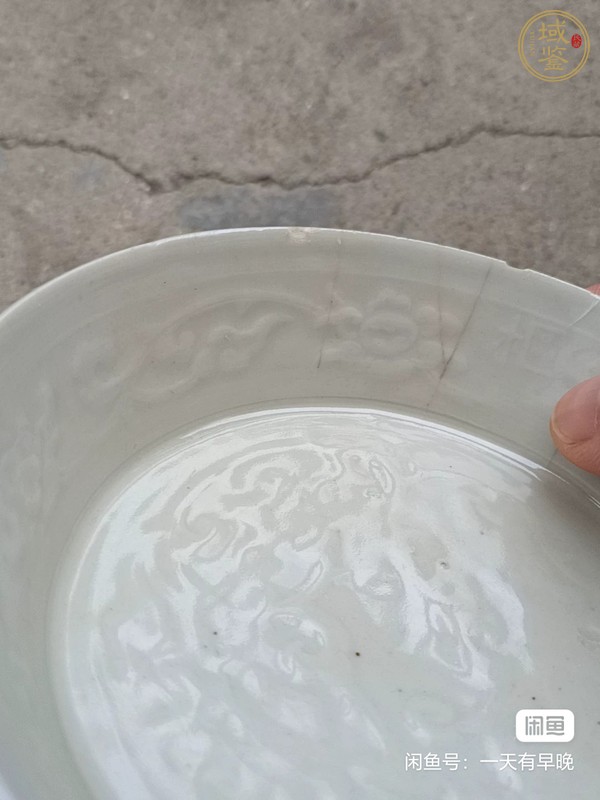 古玩陶瓷元代樞府折腰洗子殘片(圖片看真)真品鑒賞圖