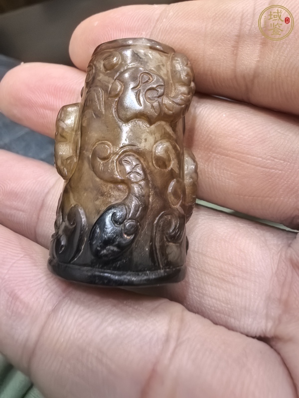 古玩玉器仿古螭龍勒子真品鑒賞圖