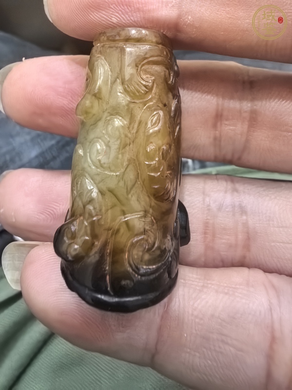 古玩玉器仿古螭龍勒子真品鑒賞圖