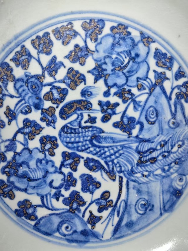 古玩陶瓷明空白期青花洞石孔雀盤拍賣，當(dāng)前價(jià)格8765元