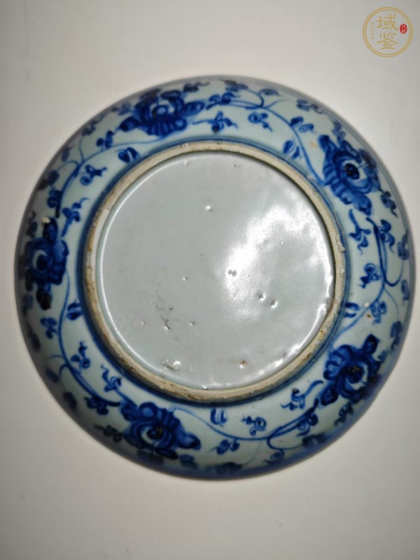 古玩陶瓷青花鳳穿牡丹盤真品鑒賞圖