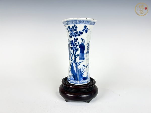 古玩陶瓷清康熙·青花人物故事六方瓶真品鑒賞圖