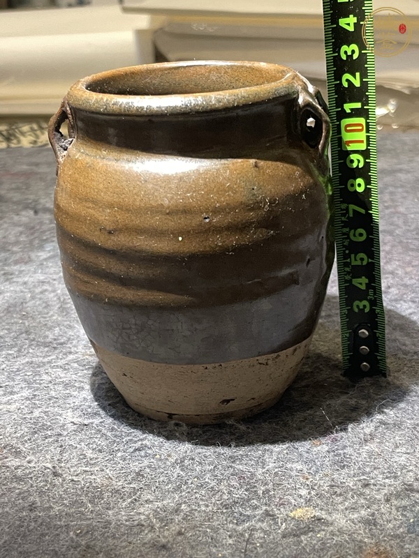 古玩陶瓷醬釉四系罐真品鑒賞圖
