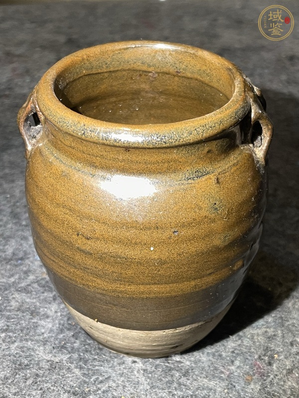 古玩陶瓷醬釉四系罐真品鑒賞圖