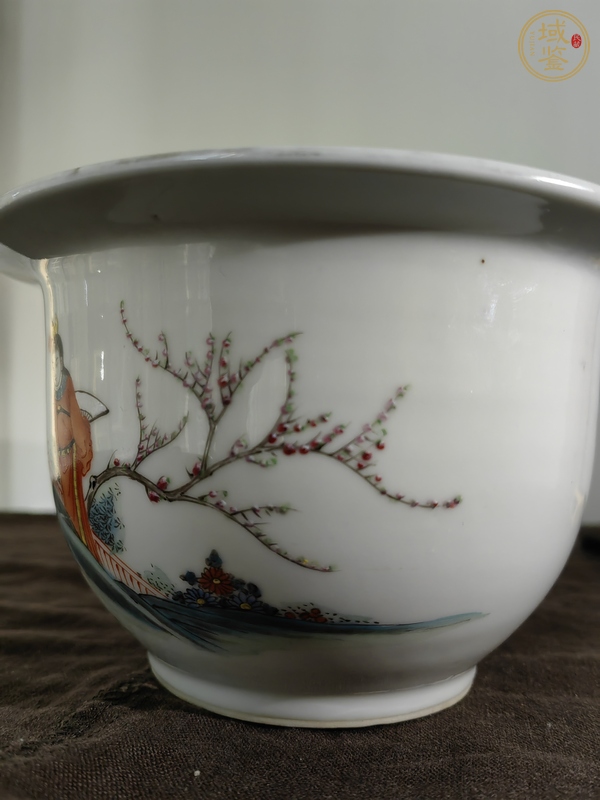 古玩陶瓷民國·粉彩紅樓夢人物故事紋花盆真品鑒賞圖