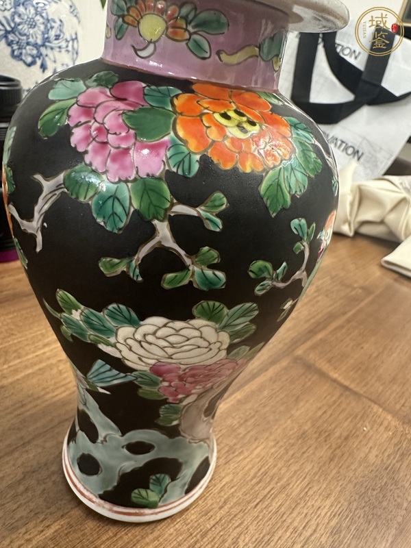 古玩陶瓷粉彩花鳥蓋瓶真品鑒賞圖