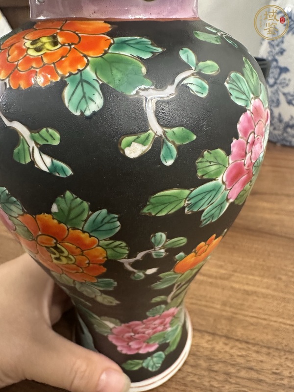 古玩陶瓷粉彩花鳥(niǎo)蓋瓶真品鑒賞圖