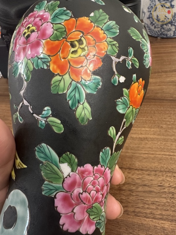 古玩陶瓷粉彩花鳥蓋瓶真品鑒賞圖