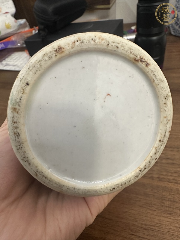 古玩陶瓷粉彩花鳥蓋瓶真品鑒賞圖