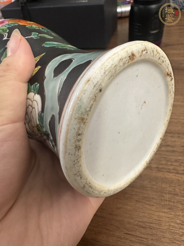 古玩陶瓷粉彩花鳥蓋瓶真品鑒賞圖