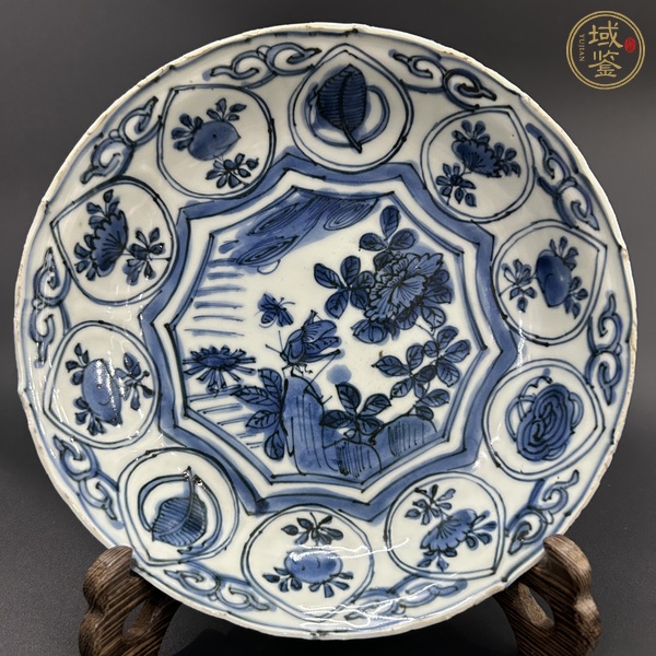 古玩陶瓷青花飛黃騰達圖花口盤真品鑒賞圖