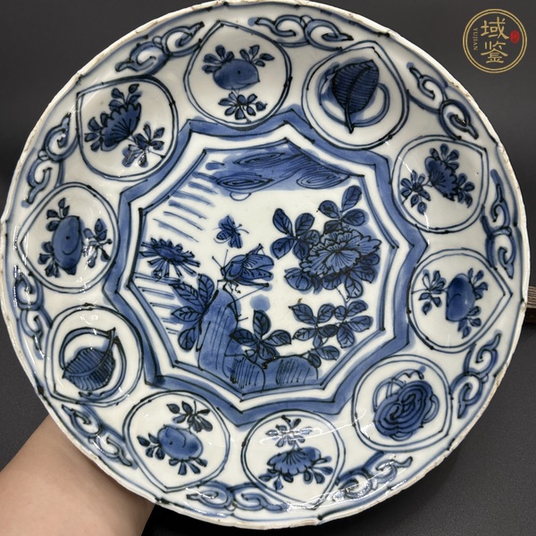 古玩陶瓷青花飛黃騰達圖花口盤真品鑒賞圖