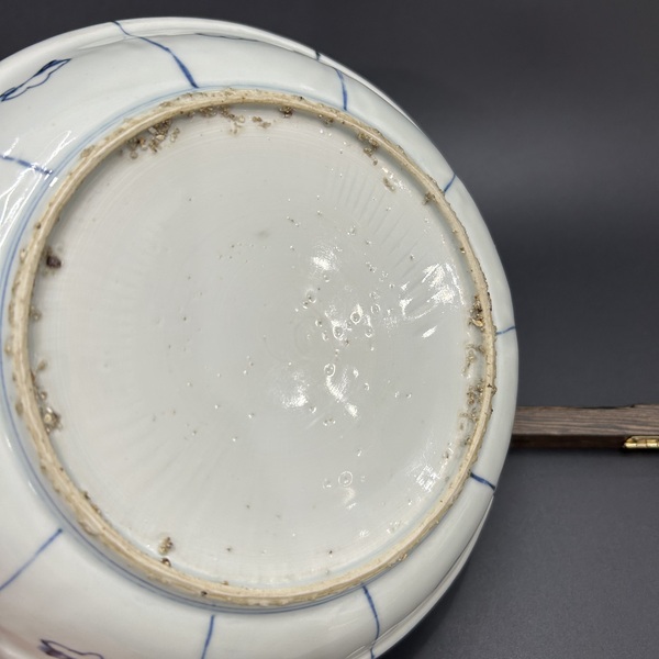 古玩陶瓷明萬歷青花飛黃騰達(dá)圖21cm花口盤拍賣，當(dāng)前價(jià)格2200元