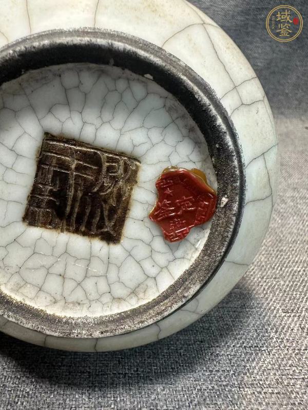 古玩陶瓷仿官釉水盂真品鑒賞圖