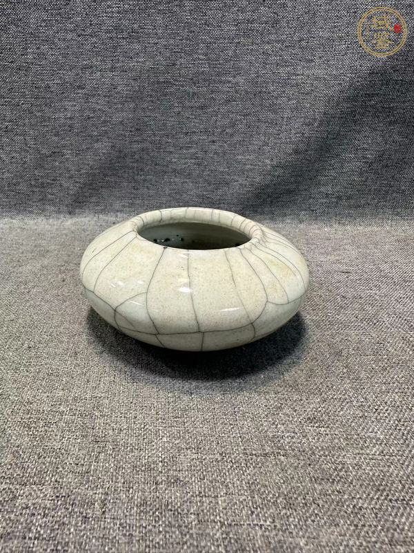 古玩陶瓷仿官釉水盂真品鑒賞圖