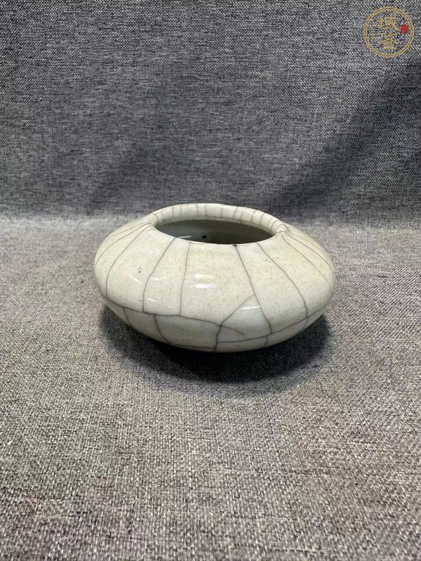 古玩陶瓷仿官釉水盂真品鑒賞圖