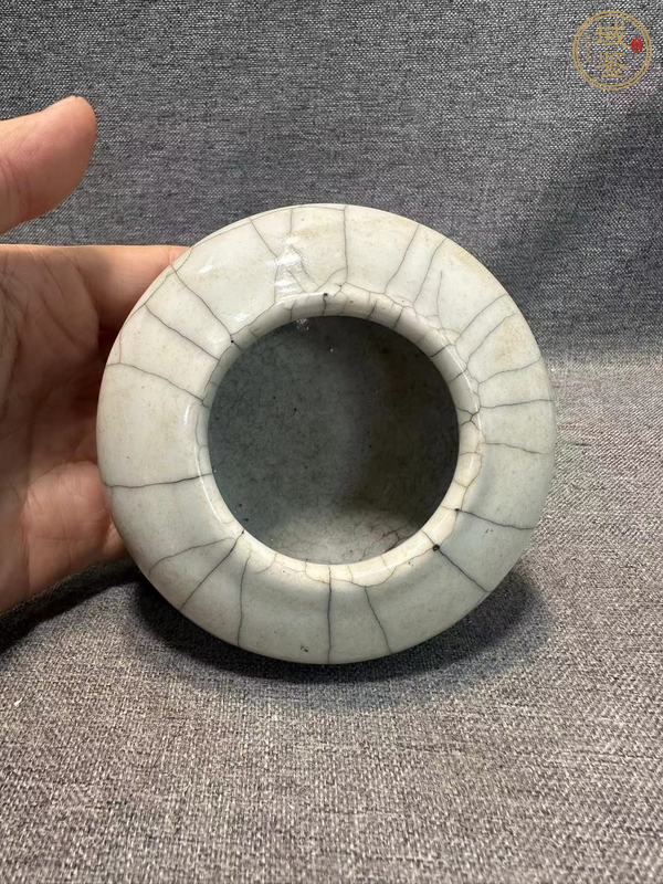 古玩陶瓷仿官釉水盂真品鑒賞圖