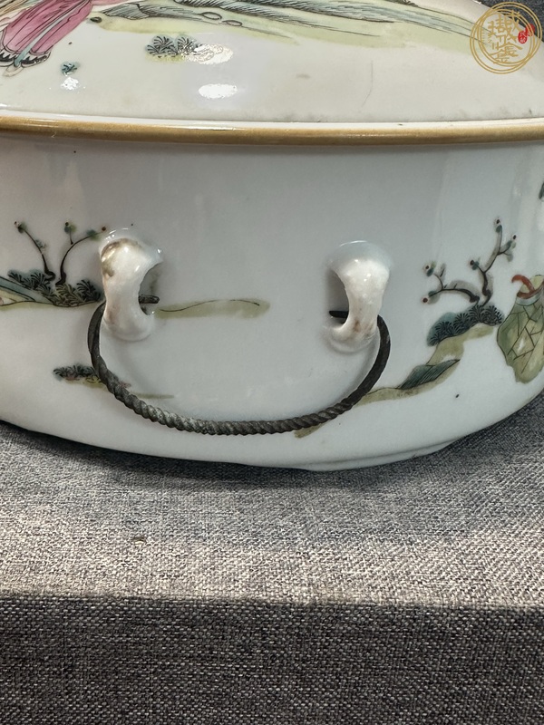 古玩陶瓷清同治 粉彩人物紋品鍋真品鑒賞圖