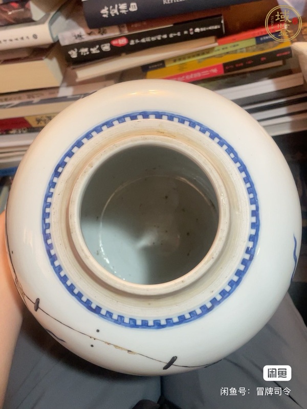 古玩陶瓷瑞獸紋青花罐標本真品鑒賞圖