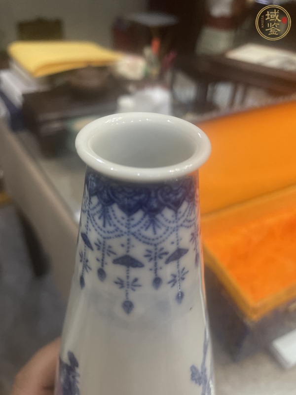 古玩陶瓷鳳紋青花玉米瓶真品鑒賞圖