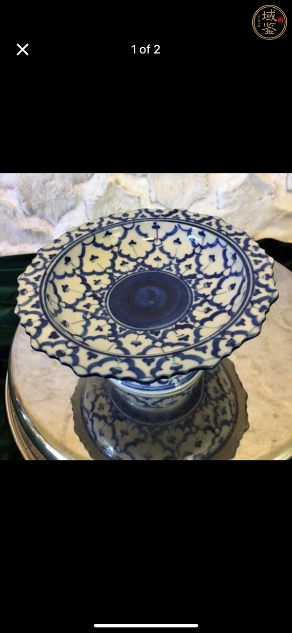 古玩青花高足盤真品鑒賞圖