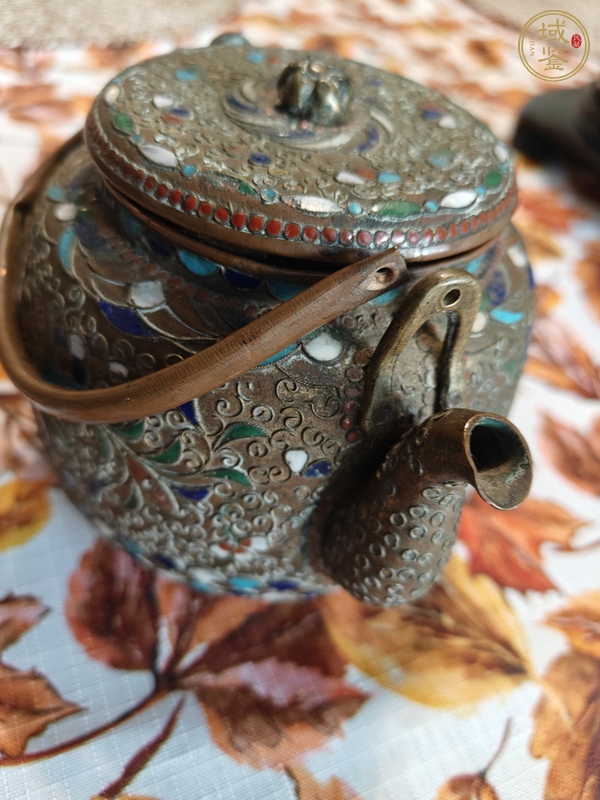 古玩銅器掐絲琺瑯壺真品鑒賞圖