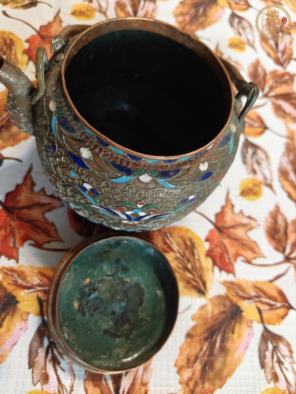 古玩銅器掐絲琺瑯壺真品鑒賞圖