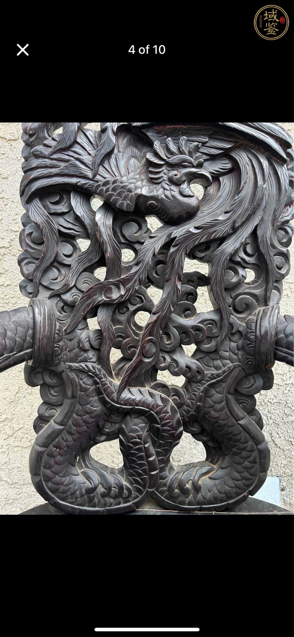 古玩雜項龍鳳紋太師椅真品鑒賞圖