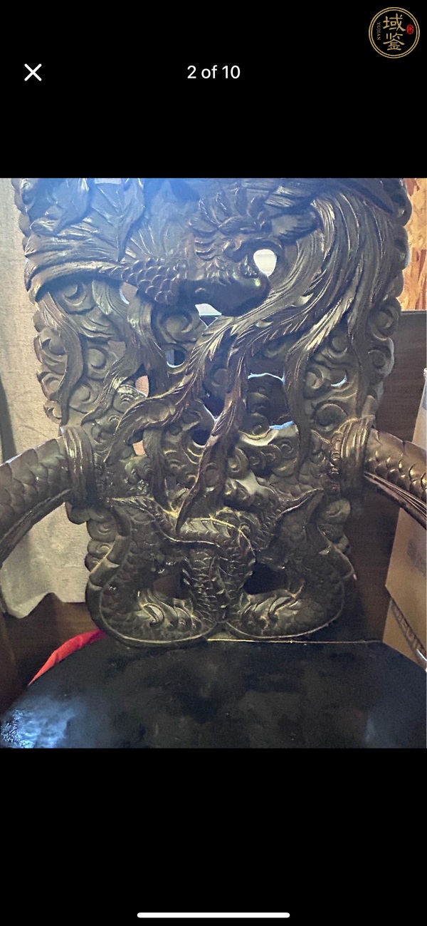 古玩雜項龍鳳紋太師椅真品鑒賞圖